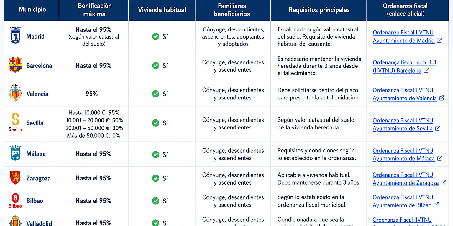 Bonificación Plusvalía Municipal Herencia 2026 Bonificación de la plusvalía municipal por herencia en 2026