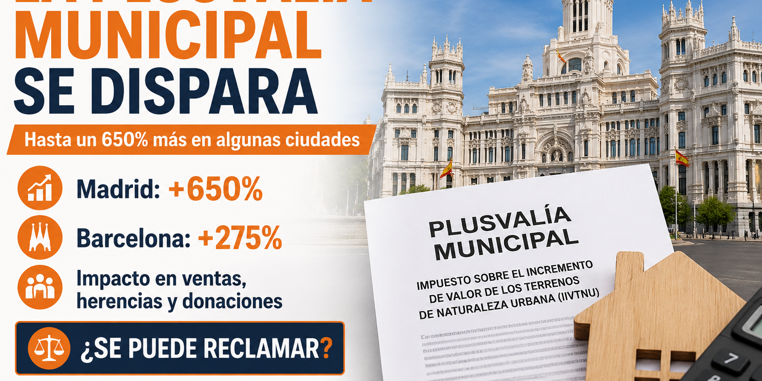 Plusvalía municipal en Madrid tras el incremento de hasta un 650% del impuesto sobre el incremento de valor de los terrenos urbanos.